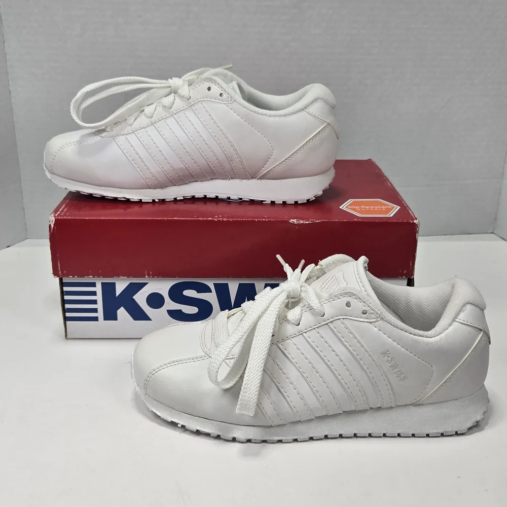 K-Swiss Botwin All-White Classic Sneakers Women's Size 6 1/2 6.5 - Picture 2 of 15